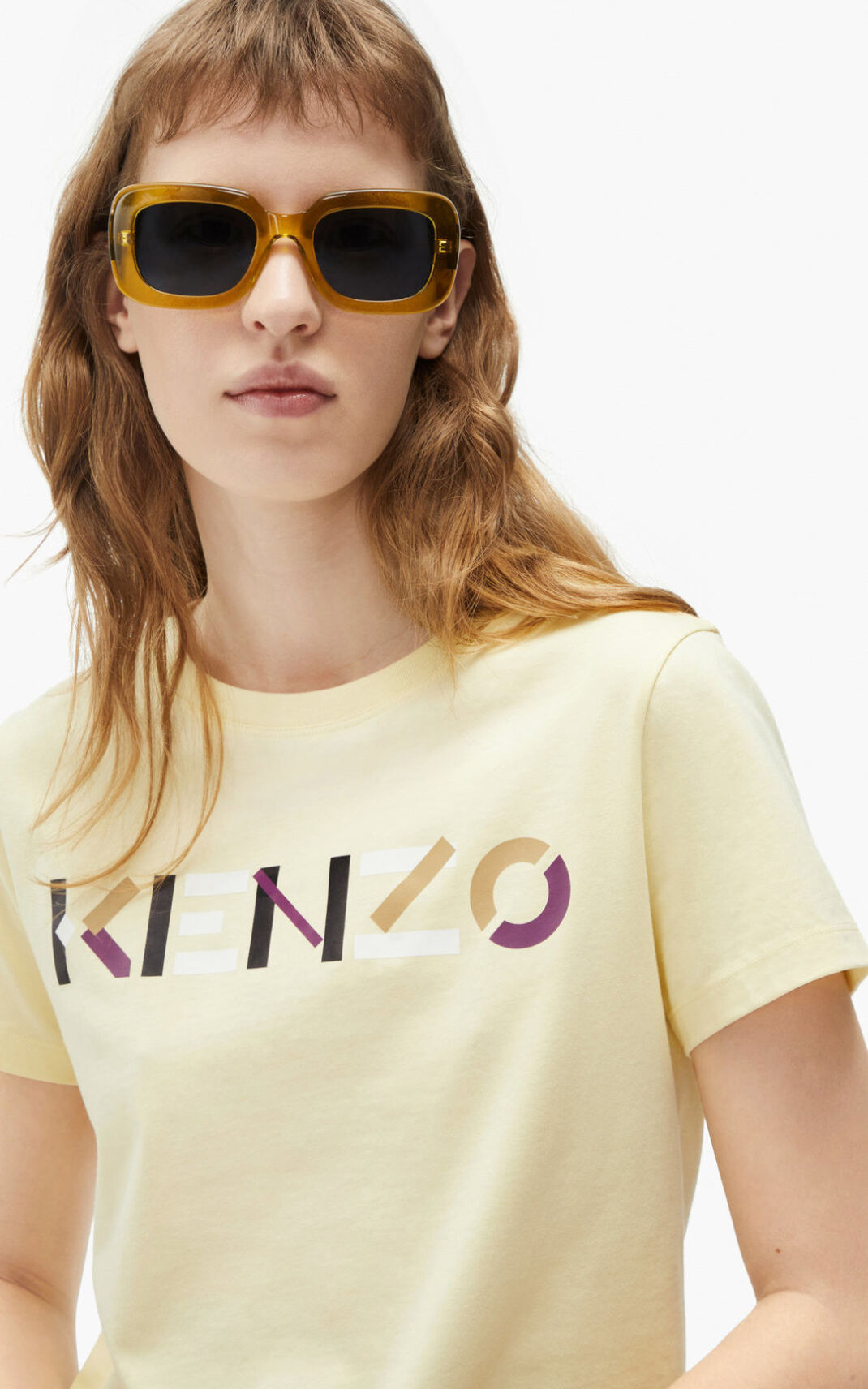 Kenzo with multicoloured logo Majice Ženske - Krem - Hrvatska MKQWVH365